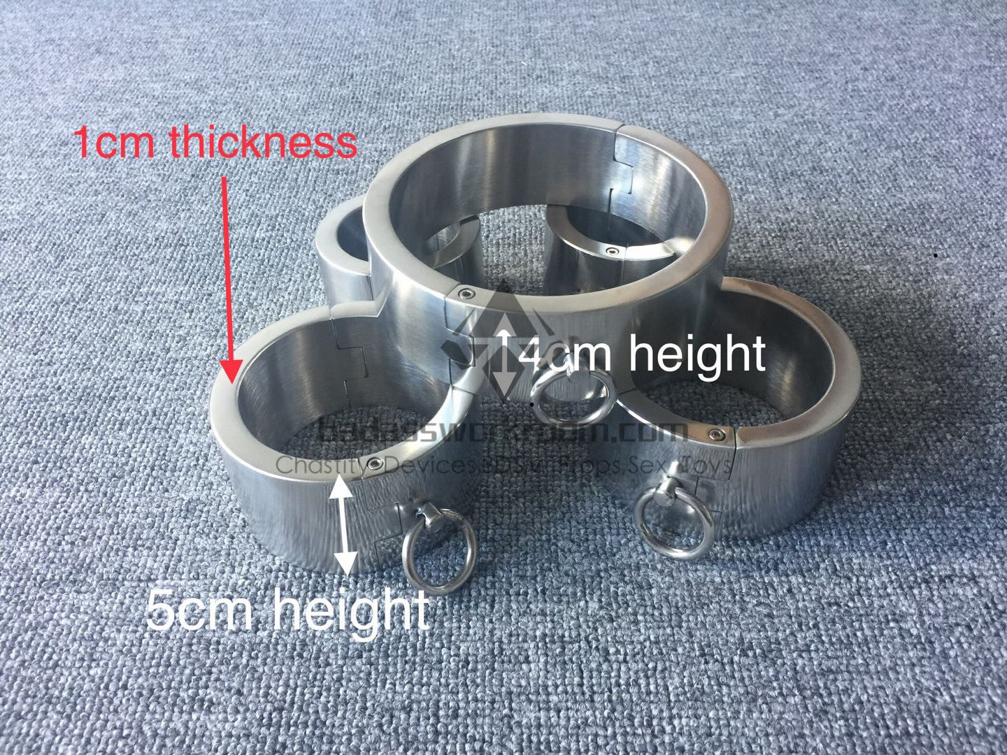 1CM Thickness Heavy Cuffs Set Steel Bondage Kit