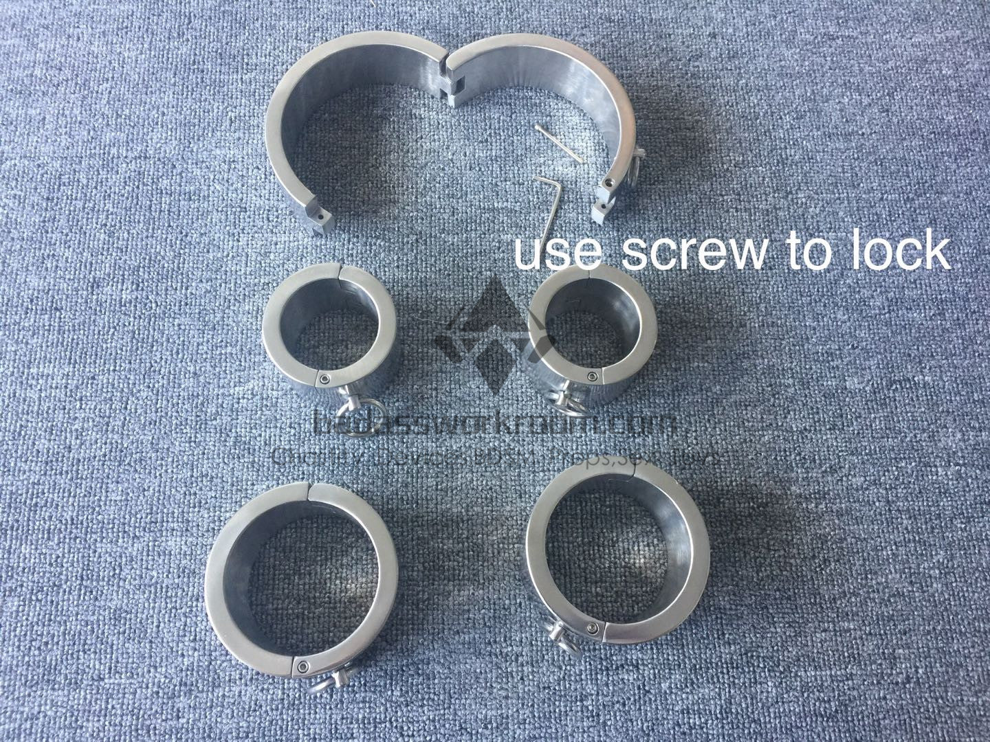 1CM Thickness Heavy Cuffs Set Steel Bondage Kit