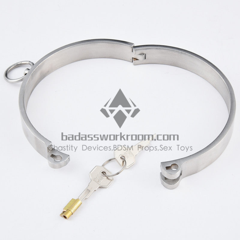 Integrated Cylinder Core Lock Steel BDSM Collar