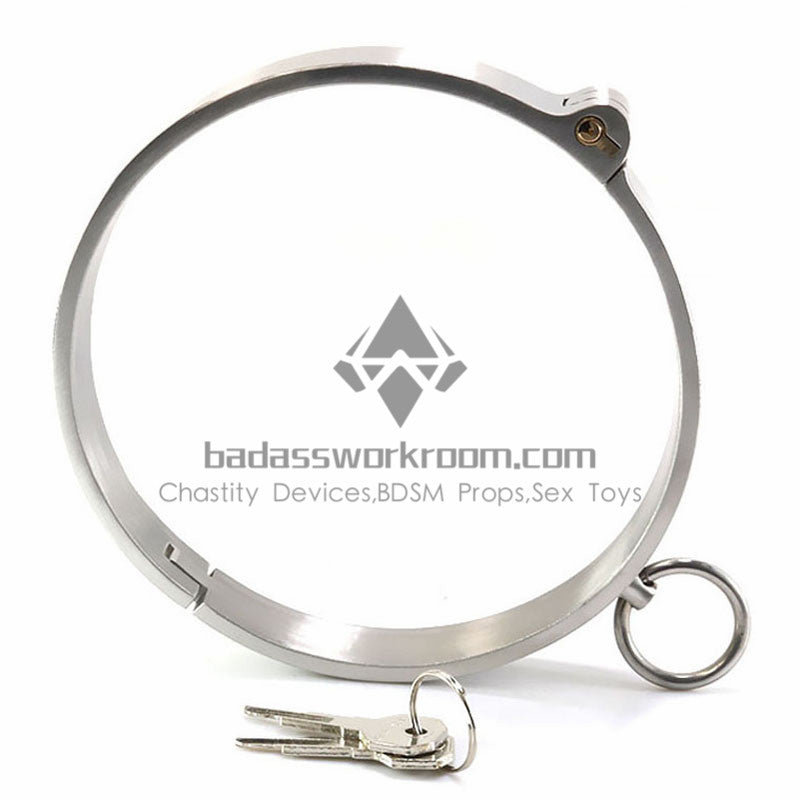 Integrated Cylinder Core Lock Steel BDSM Collar