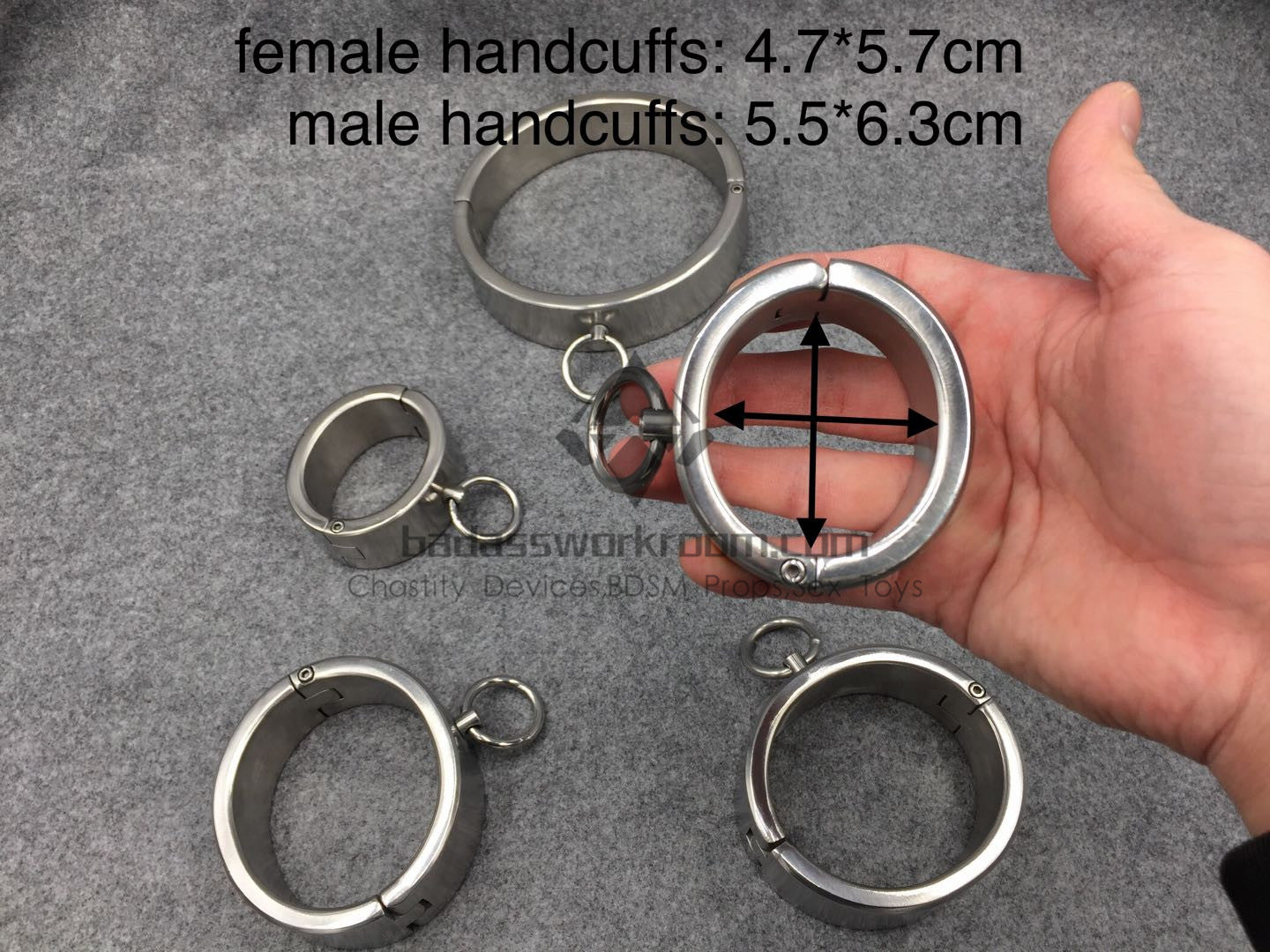 Stainless Steel 3 In 1 Restraint Cuffs Kit(screw lock)