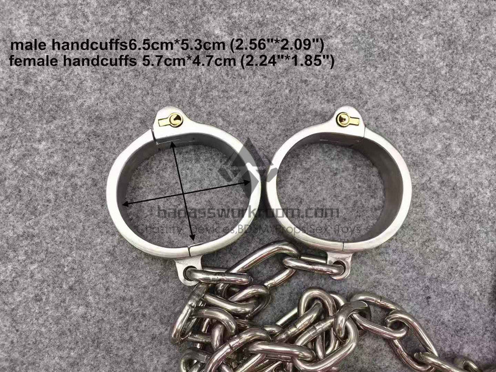 Integrated Cylinder Core Lock Chain Connected Steel Bondage 3 In 1 Kit