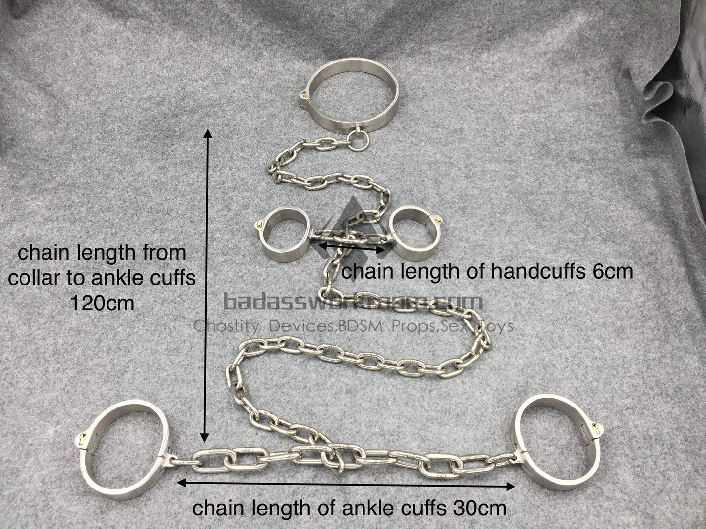 Integrated Cylinder Core Lock Chain Connected Steel Bondage 3 In 1 Kit
